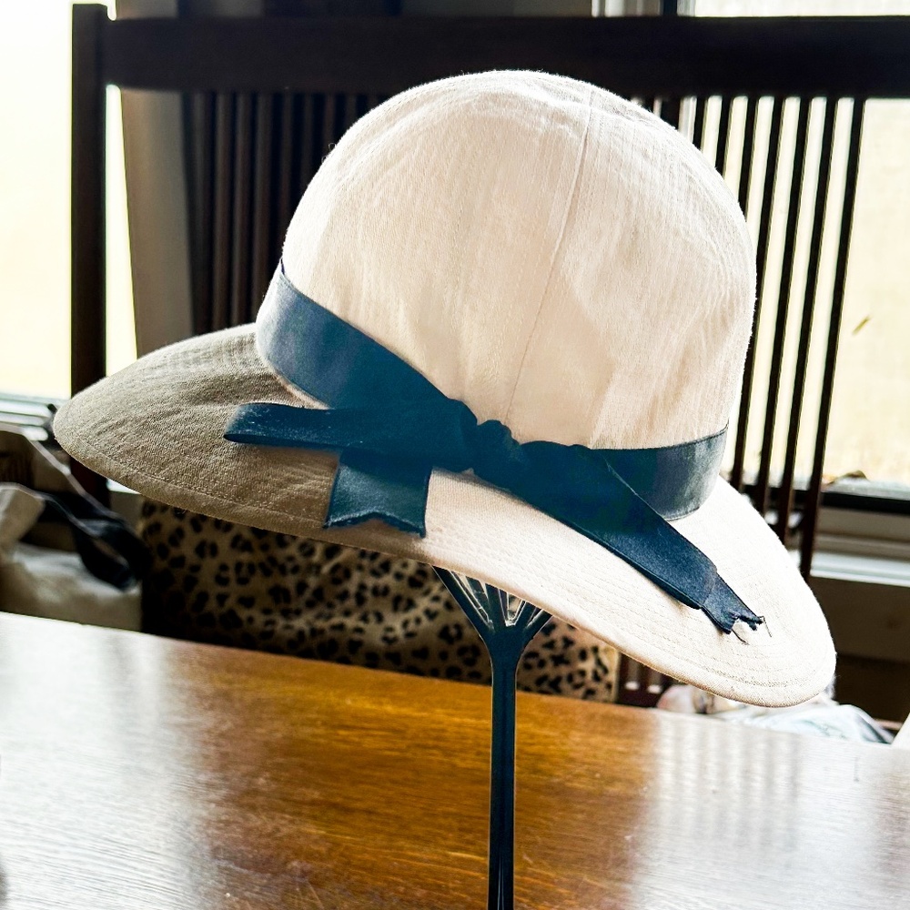 Chanel White Linen Hat